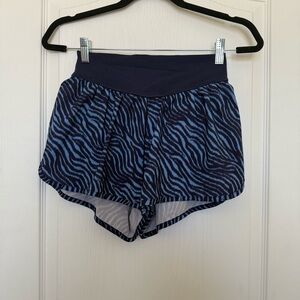 Aerie Offline Blue Zebra Women’s Running Active Shorts Small Animal Print Summer